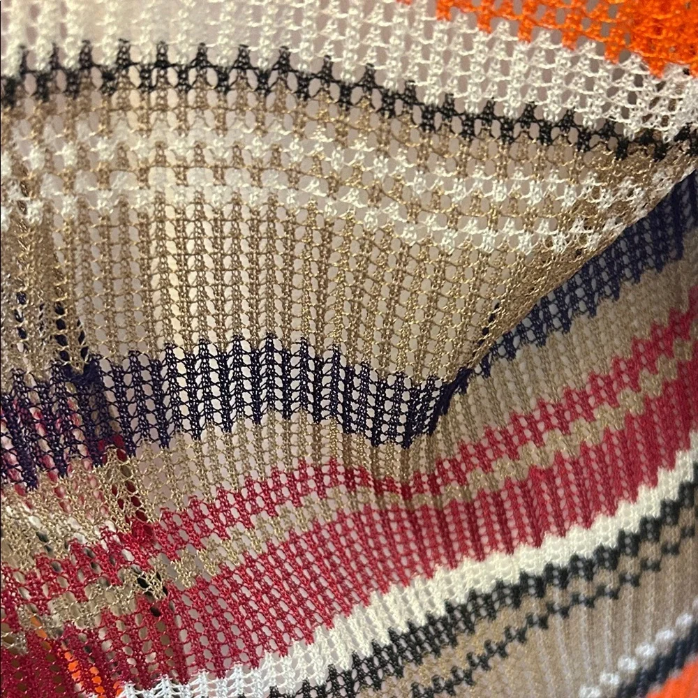 Ruby Rd Striped Multicolor Open-Front Cover up Size M EUC